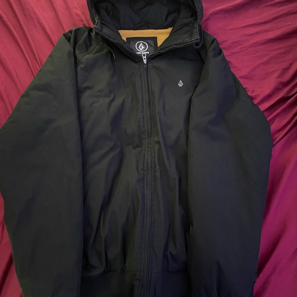Volcom Men's Black Hooded Puffer Jacket